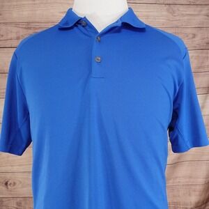 Nike Golf Polo Shirt Mens Large Blue Dri-Fit Tour Performance Athletic